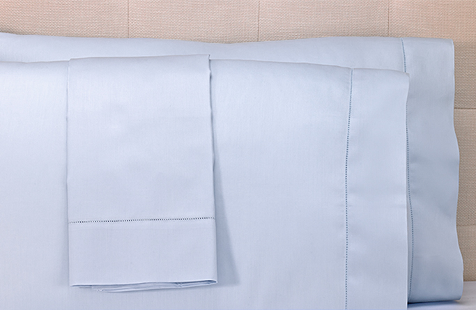Blue Hemstitch Pillowcases YMAL1