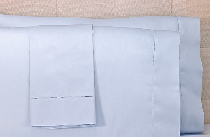 Blue Hemstitch Pillowcases