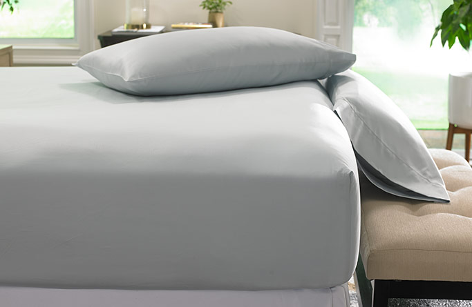 Grey Hemstitch Fitted Sheet