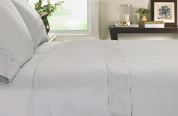 Grey Hemstitch Flat Sheet